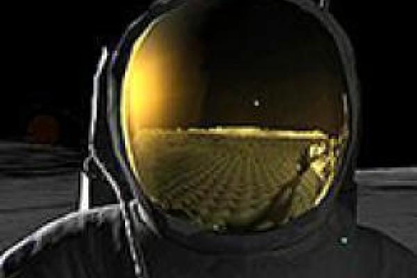 Copmuter game graphic of astronaut helmet