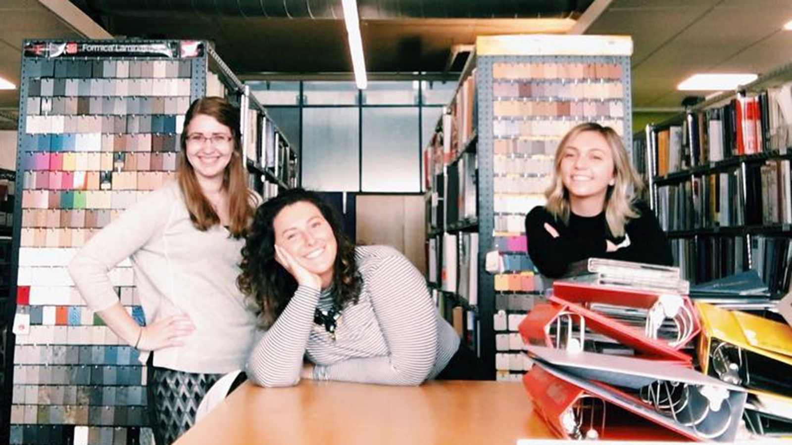 Alumna Brooke Somogyi (BSD, 2017) with colleagues at Design Group. 