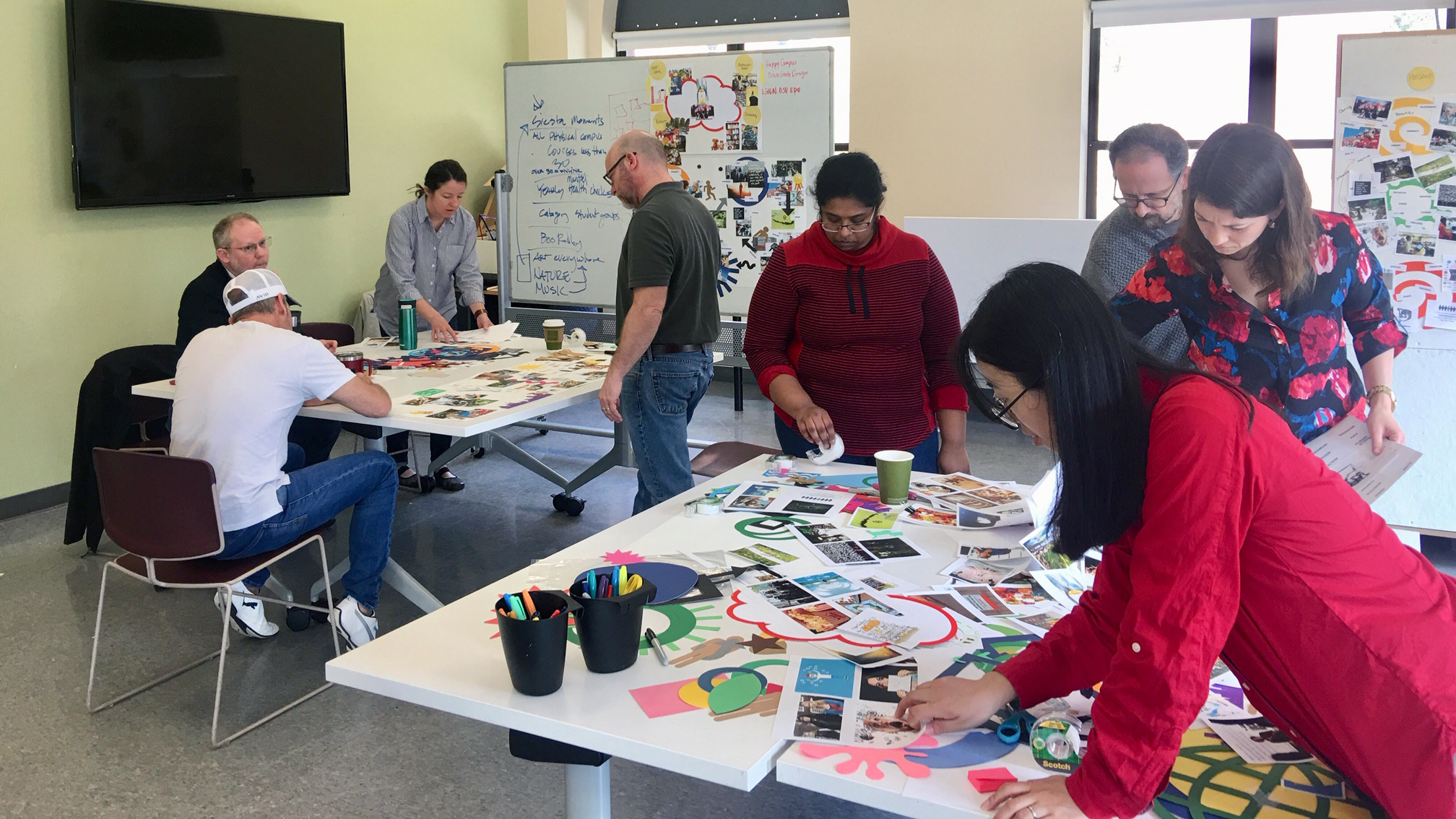 Workshop participants creating a vision of the future.