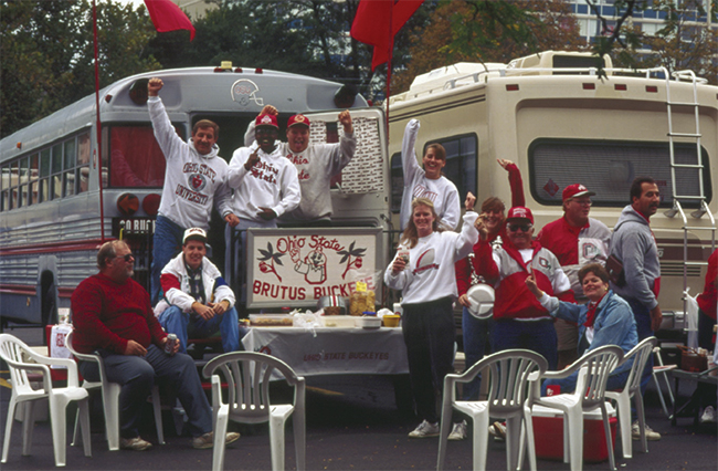 Fans tailgating in 1980s.