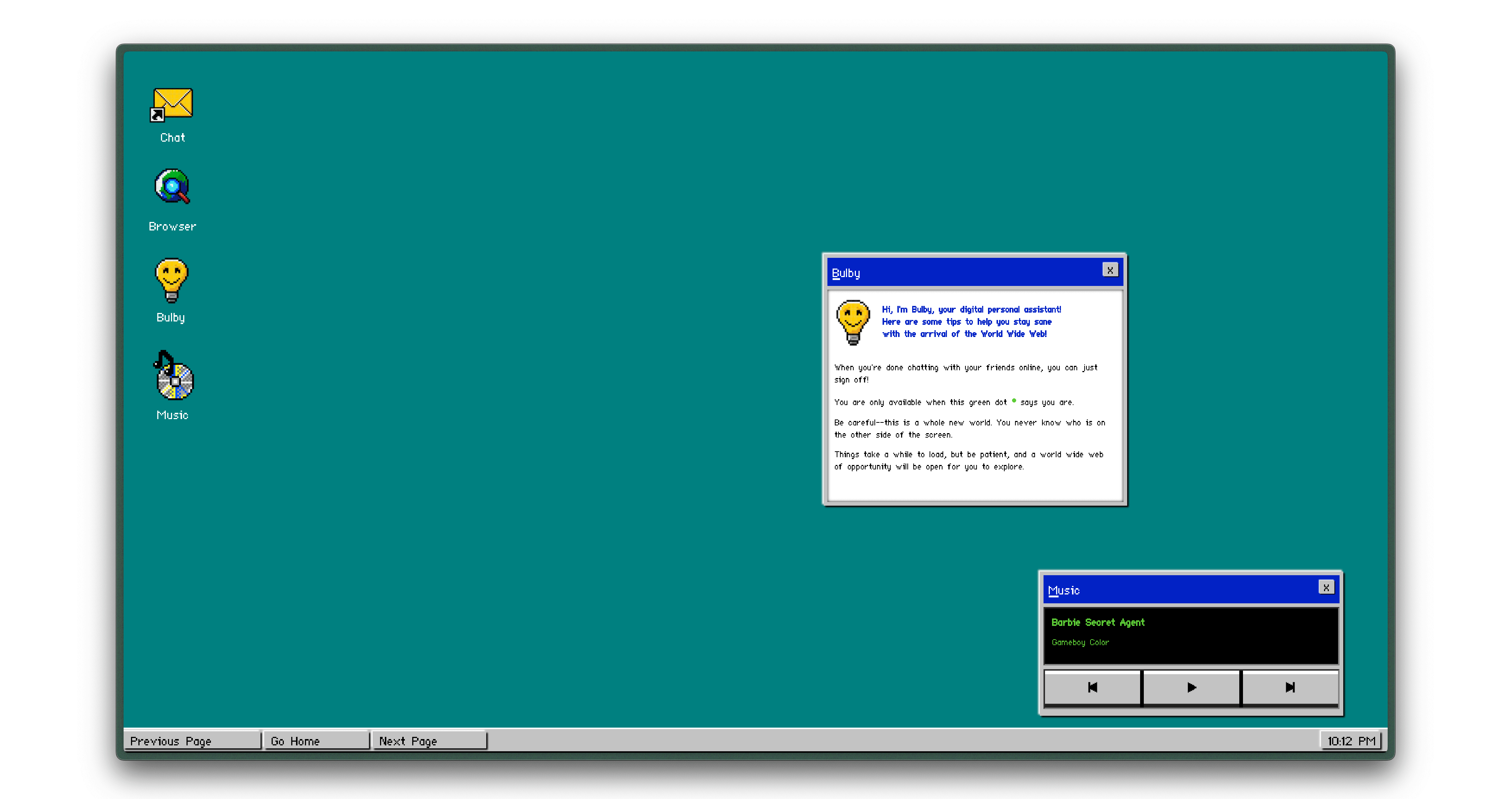 a 1990s retro UX design