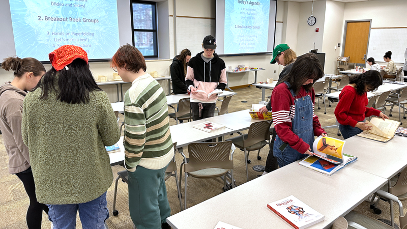 Visual Communication Design Students Discover the Art and Science of Origami at Thompson Library