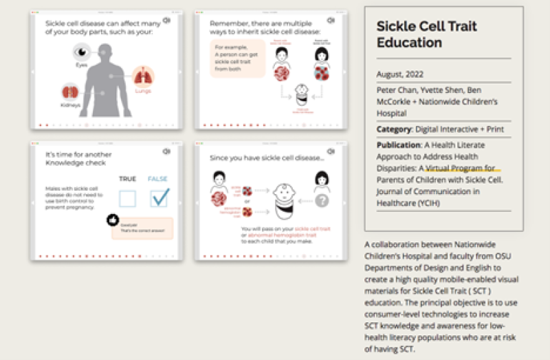 Project graphic detailing Sickle Cell Trait education