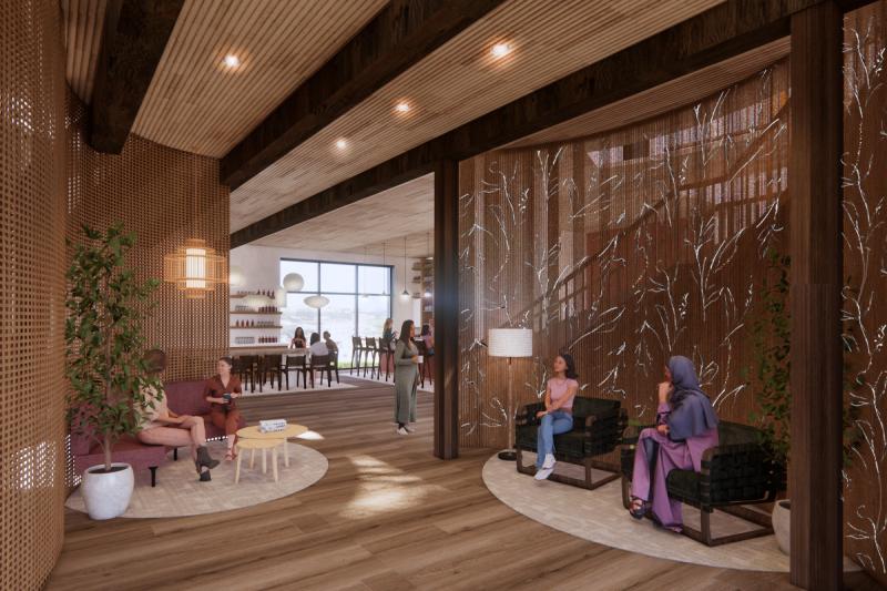 Interior rendering of waiting area