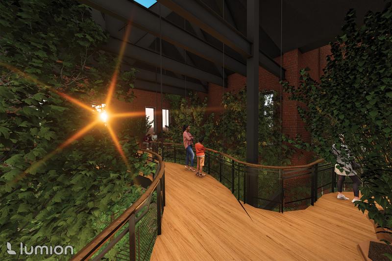 Rendering of the catwalk in the main atrium