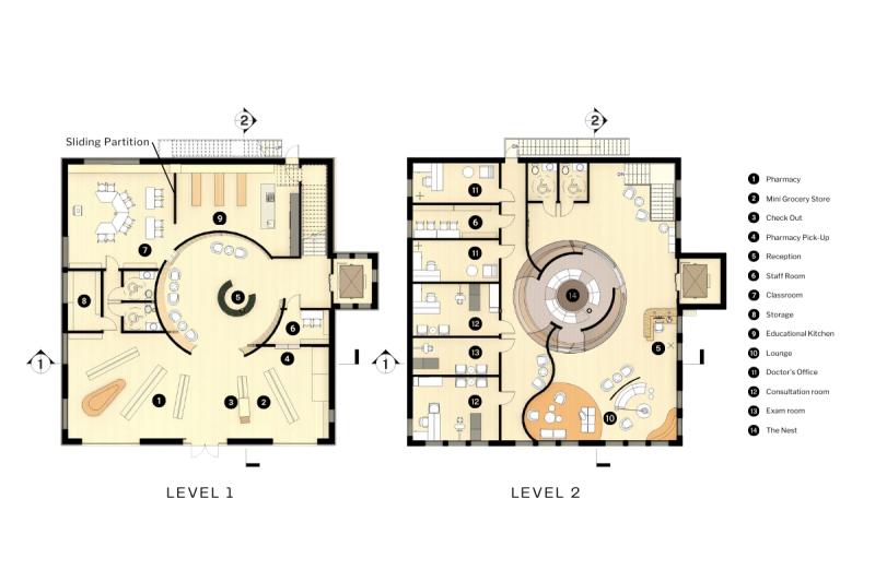 Floor Plan of The Nest with annotation of each room