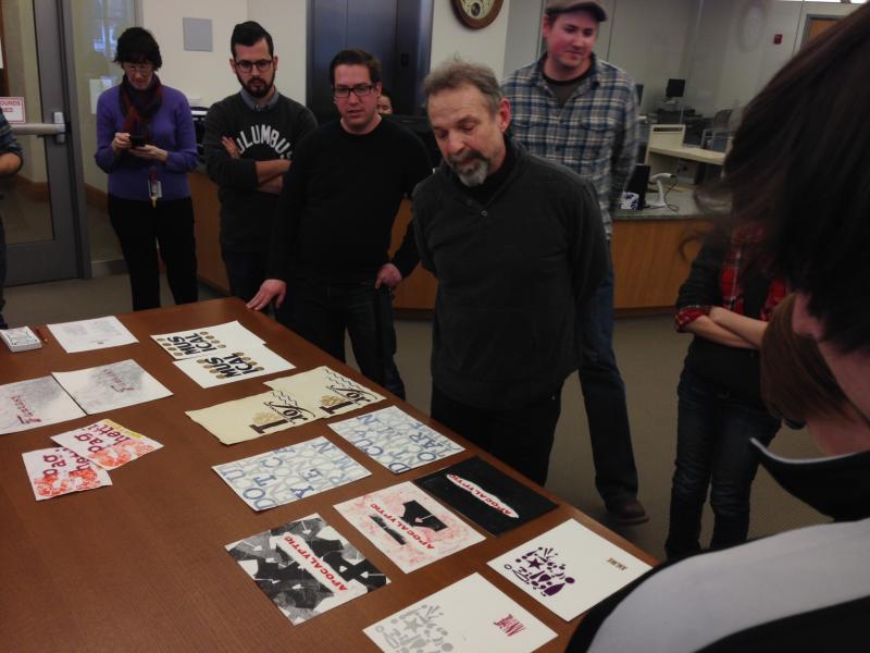 Jim Sherraden of Hatch Show Print presenting to Ohio State Design Students
