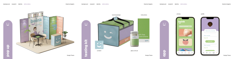 Deanna Sagaris (VCD 2022), Boink brand identity, Award of Merit. Peter Kwok Chan, instructor.