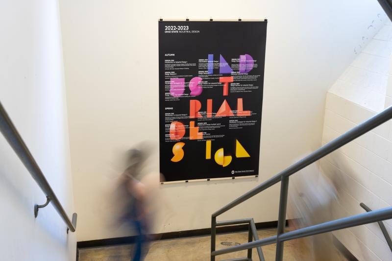 poster hanging in Hayes west stairwell