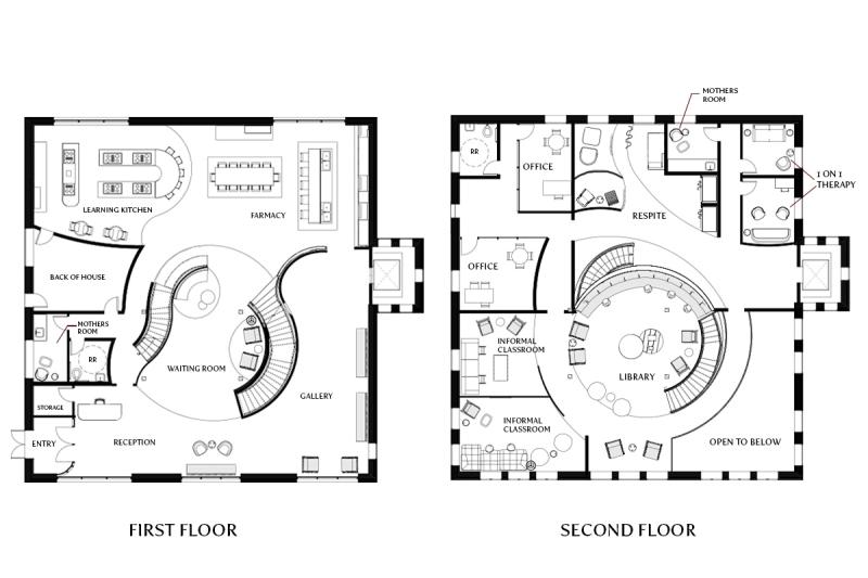 First and second floor plans
