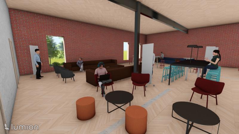 Second floor work space rendering