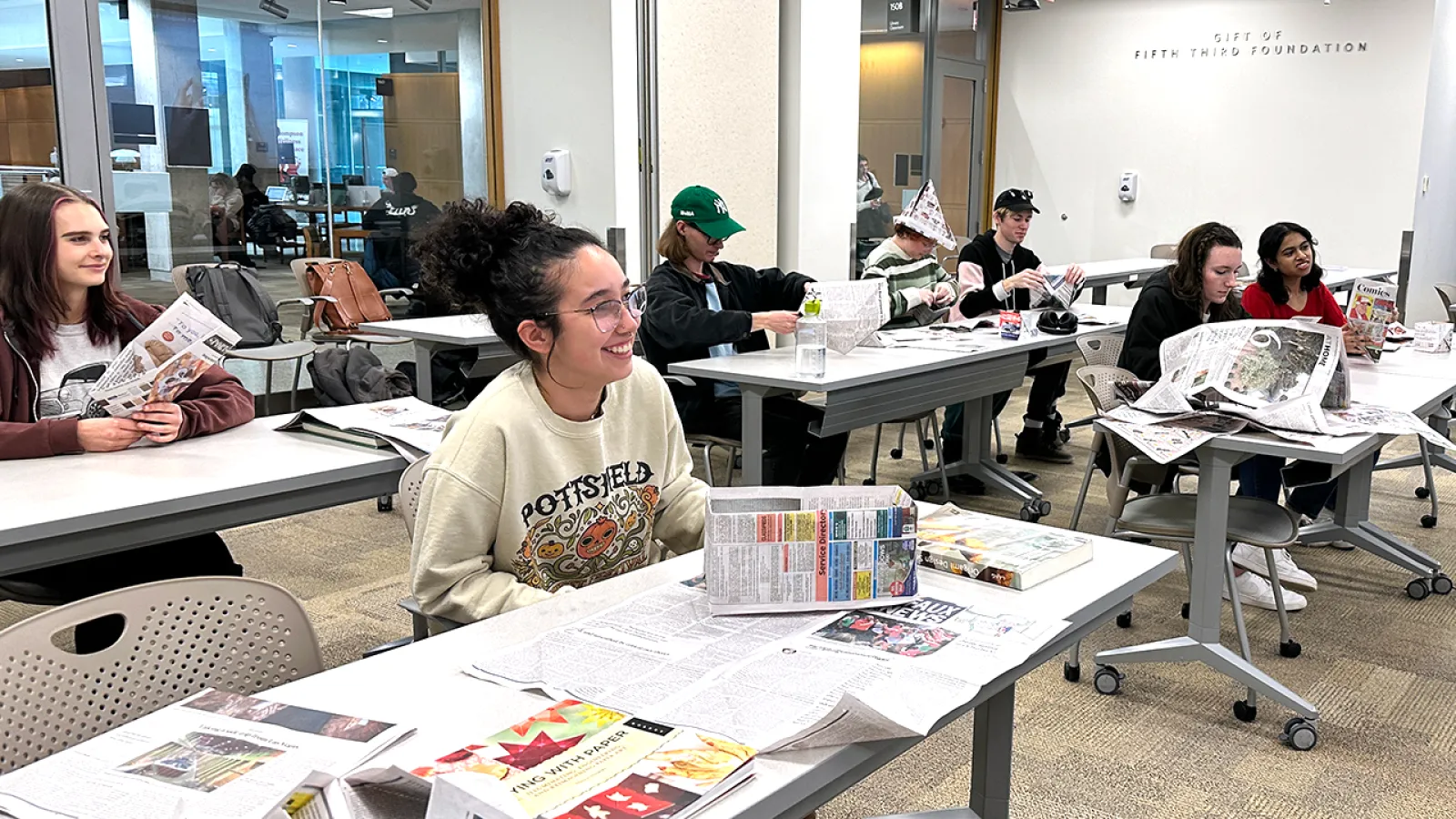 Visual Communication Design Students Discover the Art and Science of Origami at Thompson Library