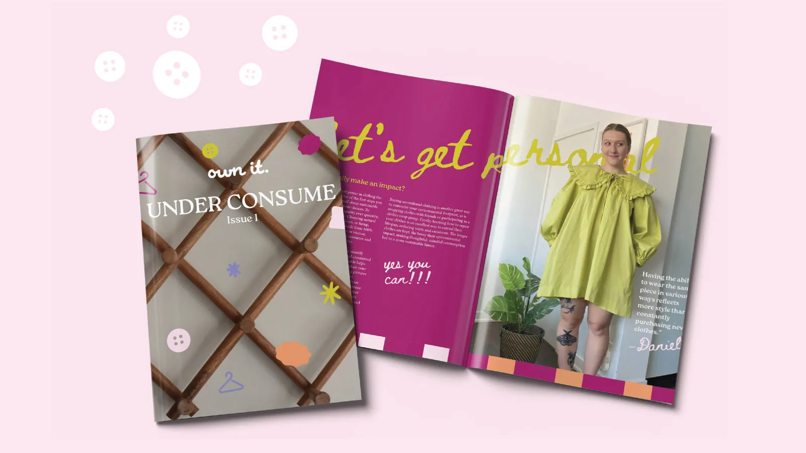 Three pages of the magazine called Underconsume