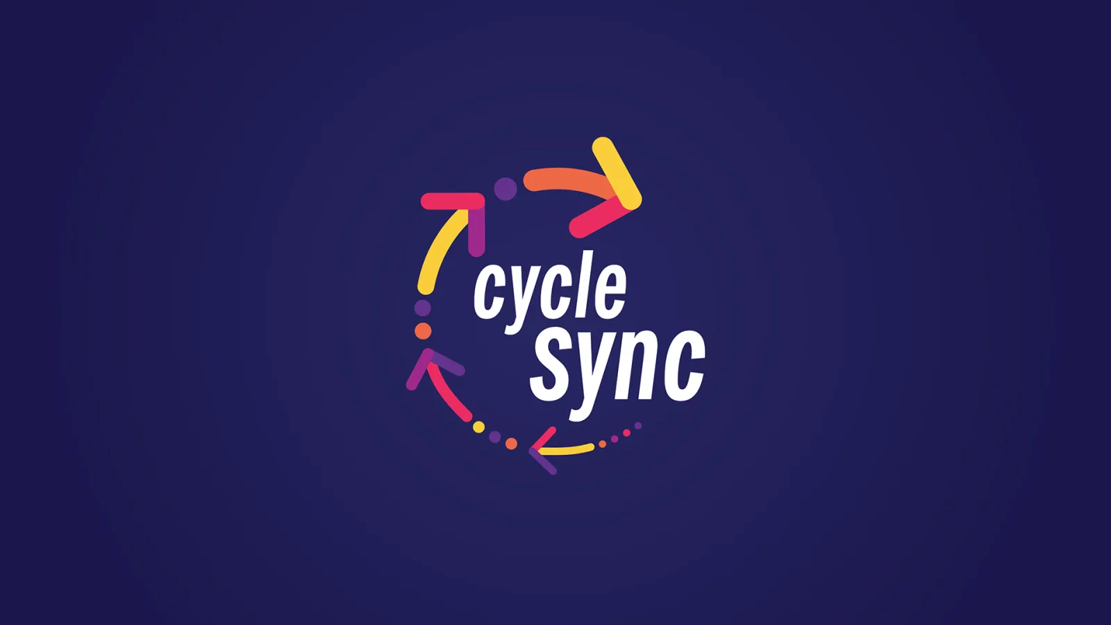 A graphic that uses a subtle gradient to enhance the logo of CycleSync in the middle.