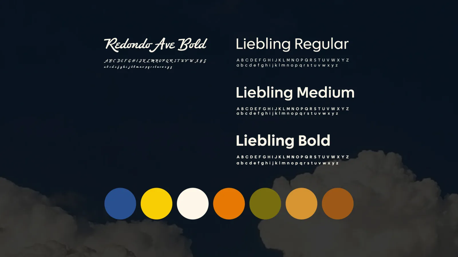 Jammies Day Out primary and secondary typography and full color palette.