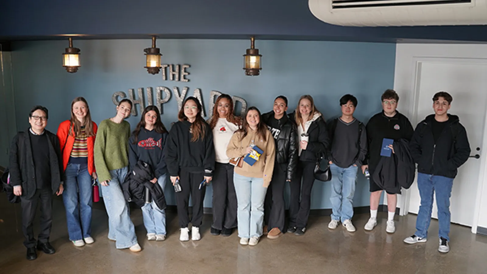 Students at The Shipyard’s downtown Columbus office 