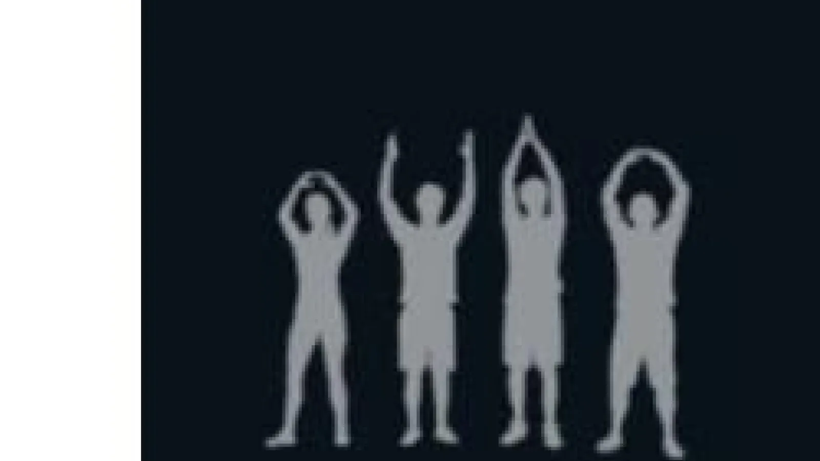 Four people spelling out o-h-i-o with their arms