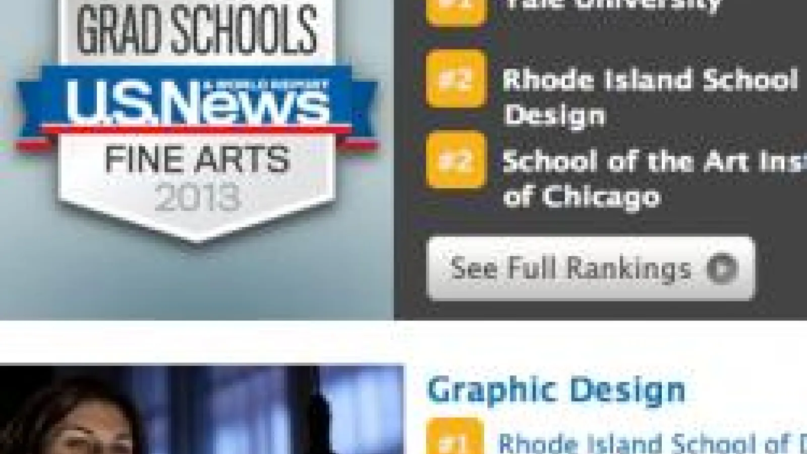 Design graduate program ranked by US News & World Report article