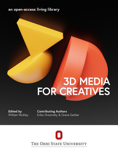 Image of the book cover for 3D Media for Creatives: an open-access living library.