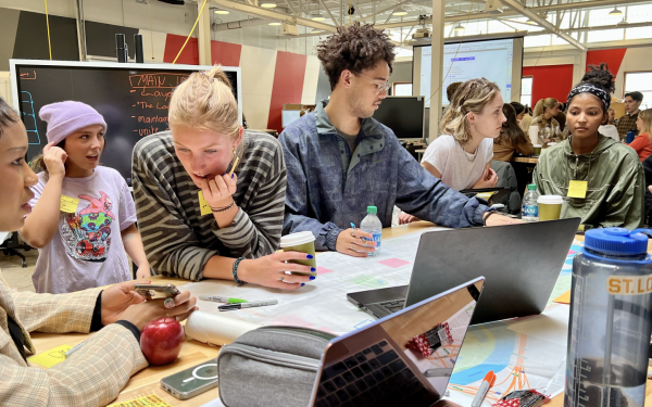 Undergraduate Students collaborating on a project