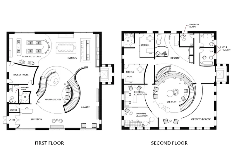 First and second floor plans