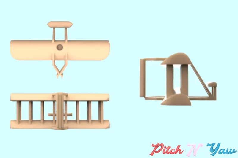 Various angles of the flier play piece