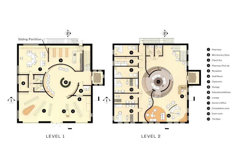 Floor Plan of The Nest with annotation of each room