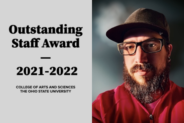 Gabe Tippery receives College of Arts and Sciences Outstanding Staff Award