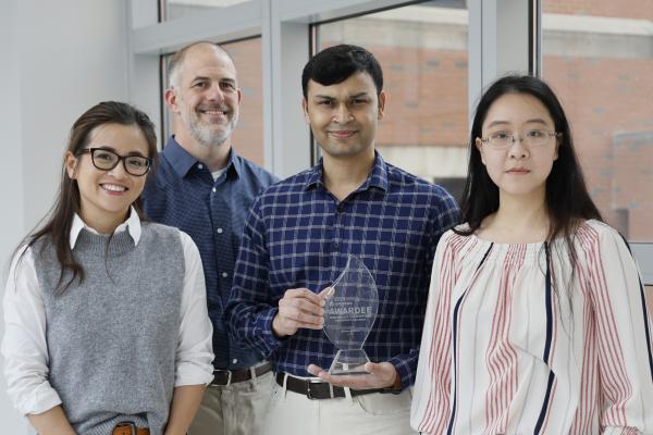 Yvette Shen (Design), Carmen Digiovine (School of Health and Rehabilitation Sciences), Anand Mhatre (School of Health and Rehabilitation Sciences), and Muyun Zhao (School of Health and Rehabilitation Sciences).