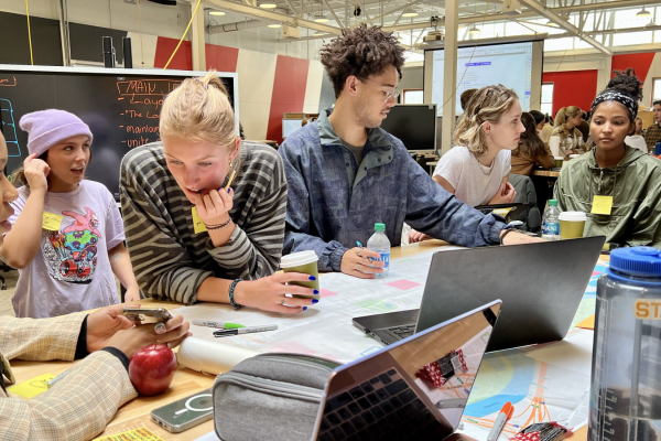 Undergraduate Students collaborating on a project