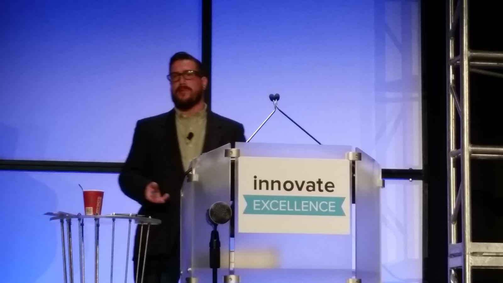 Gabe presenting at the Innovate Conference