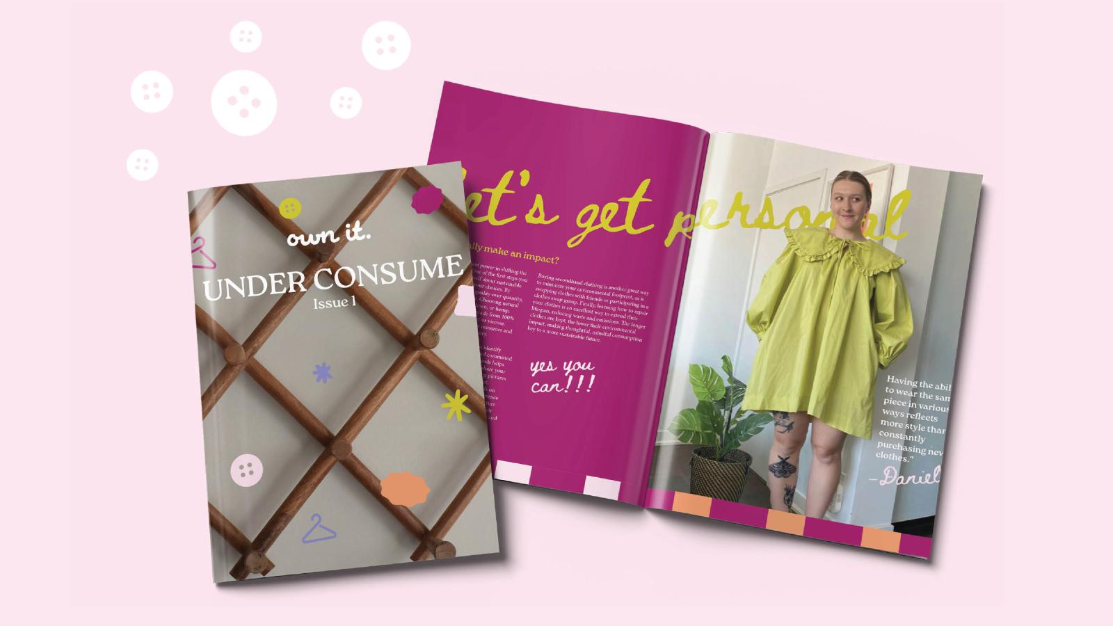 Three pages of the magazine called Underconsume
