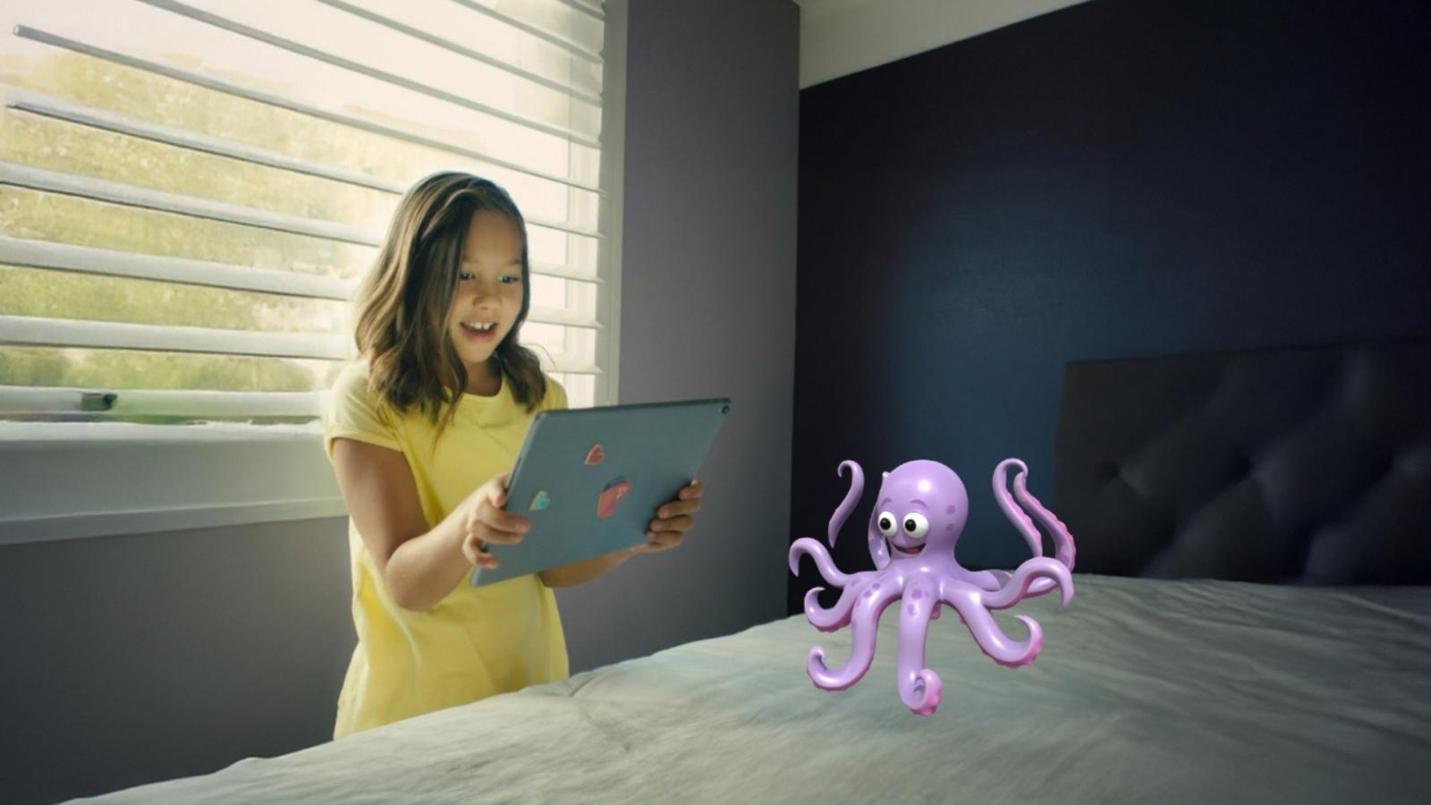 A3Dmockupof2Dphotoand3Drenderedgraphic;VisualRepresentationforin real-time of “Olli the Octopus” usability.