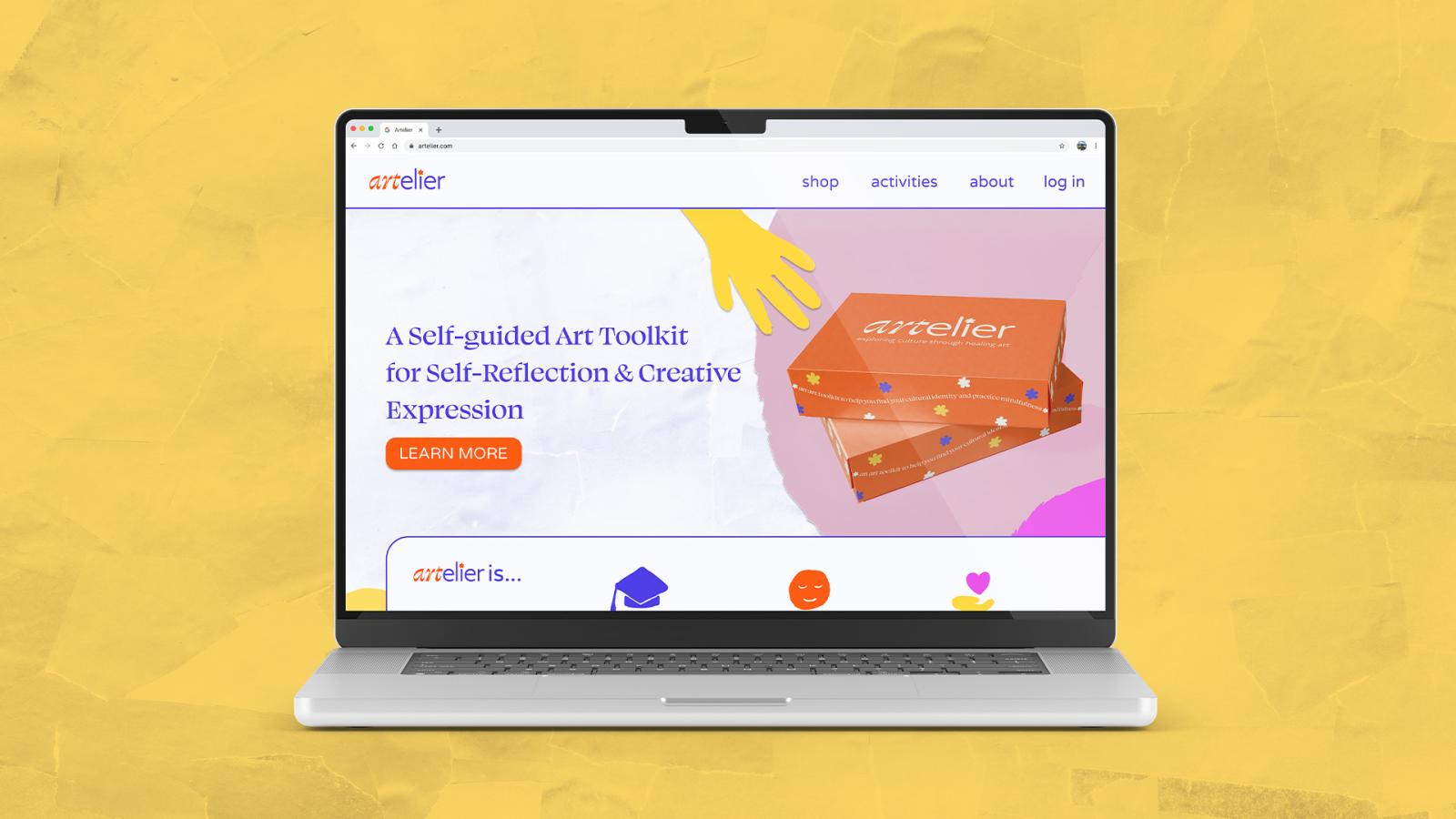The Artelier website home page showing the toolkit and its purpose.