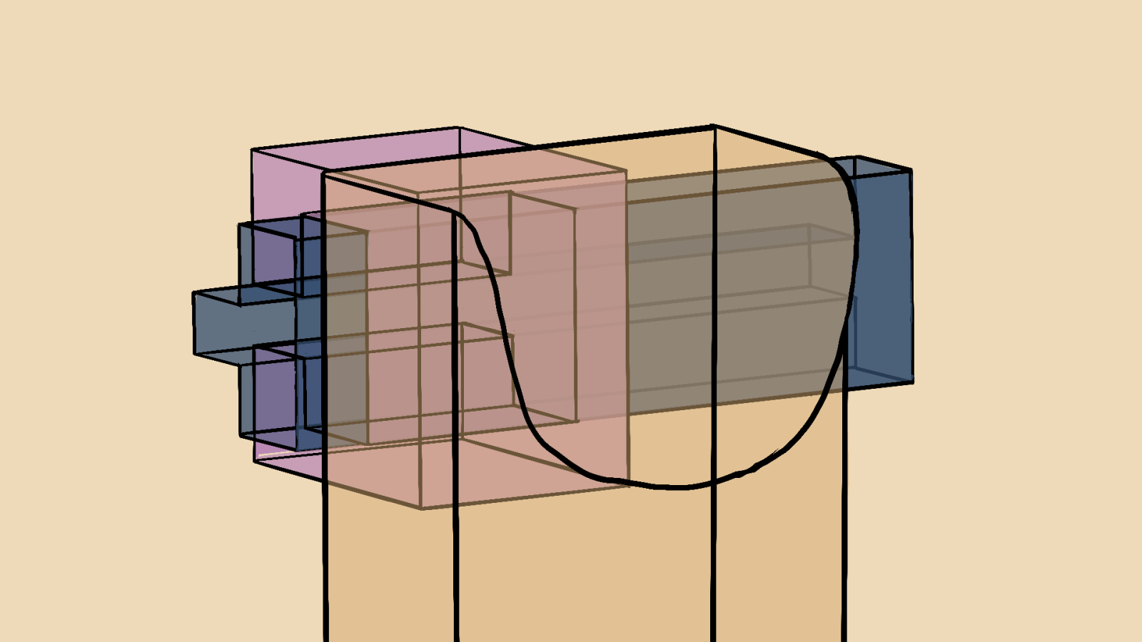A closeup view of the sliding modular storage system. A track would be placed on the wall of the frunk, and attachments that can slide onto this shape would be provided to the user, as well as some pre-made storage attachments for essentials like baby wipes and clean diapers.