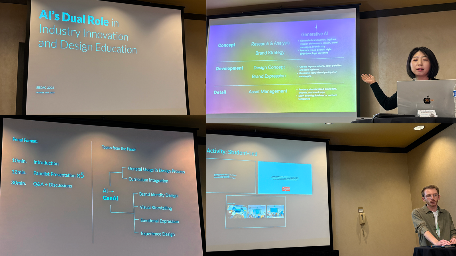 Collage of Kevin and Borami presenting